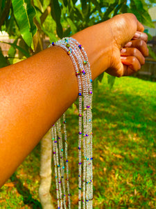 Silver Rainbow Waist bead